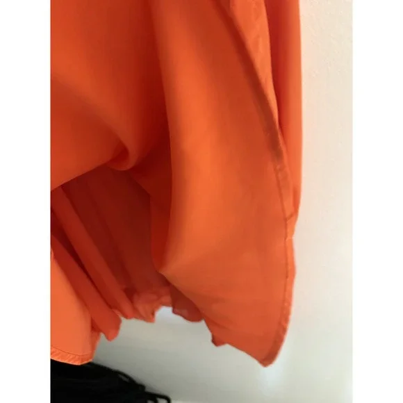 Orange Satin Cutout V-Neck Balloon Sleeve Mini Dress Small Cocktail y2k style - Picture 8 of 9